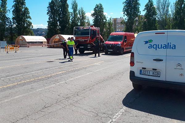 Aqualia colabora en los trabajos de extinción del incendio de Sant Andreu de la Barca