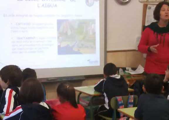 Charla sobre el ciclo del agua para los alumnos de primaria de la escuela Sant Vicenç de Paül de Sóller