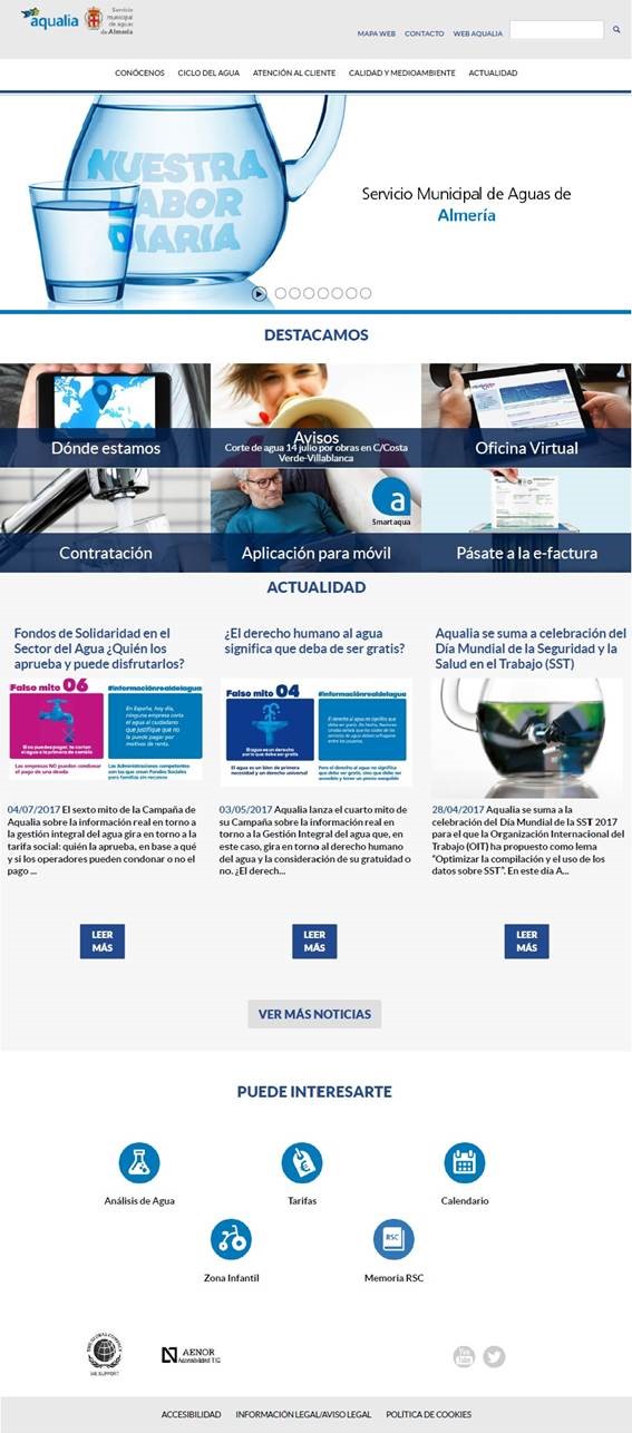 Aqualia refuerza su posicionamiento en la Red con más de 30 webs locales