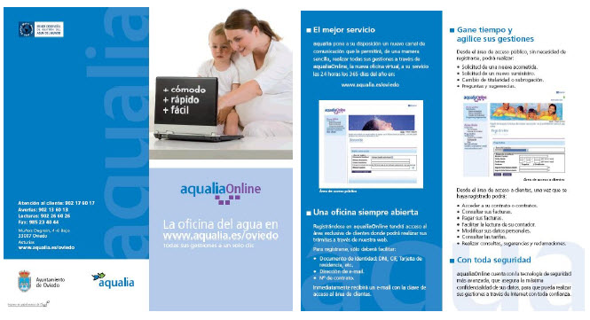 El Servicio Municipal de Aguas de Oviedo acerca a sus clientes la Oficina Virtual a través de una campaña informativa