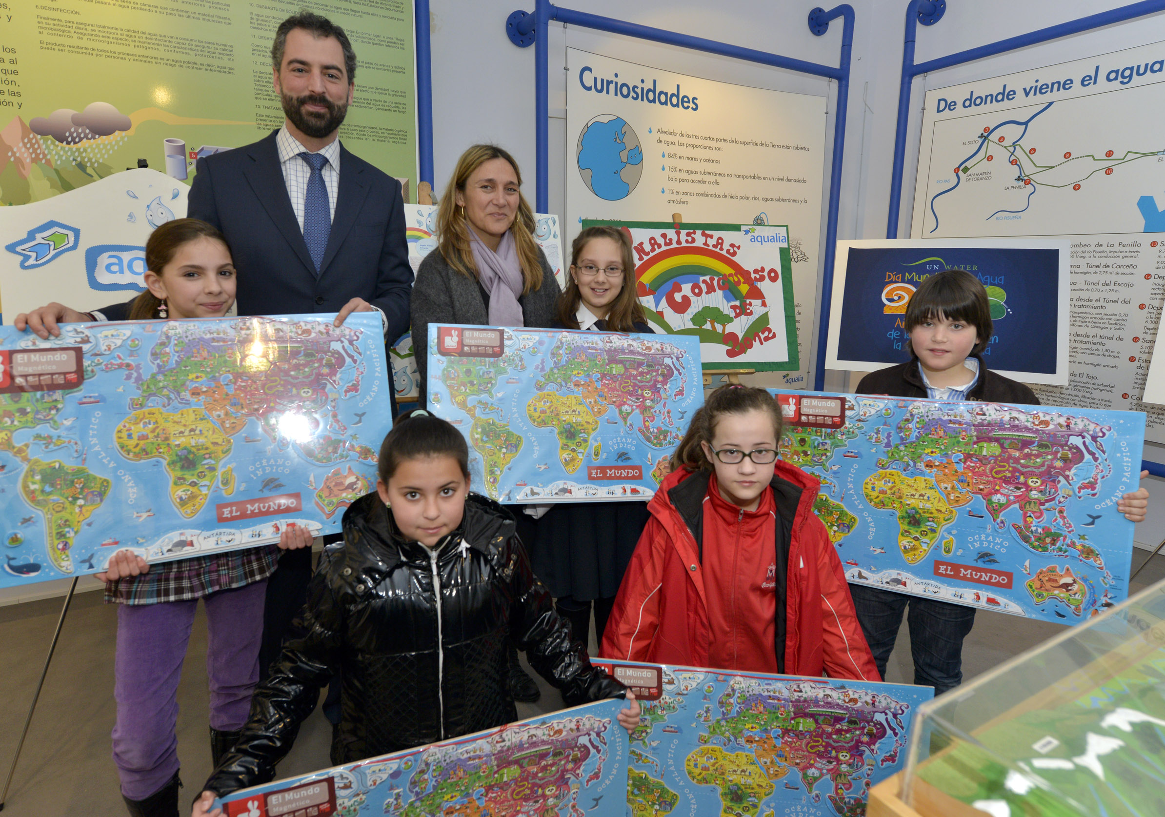 Un sobresaliente para seis niños de Santander, finalistas del 10ª Concurso Internacional de Dibujo Infantil organizado por aqualia