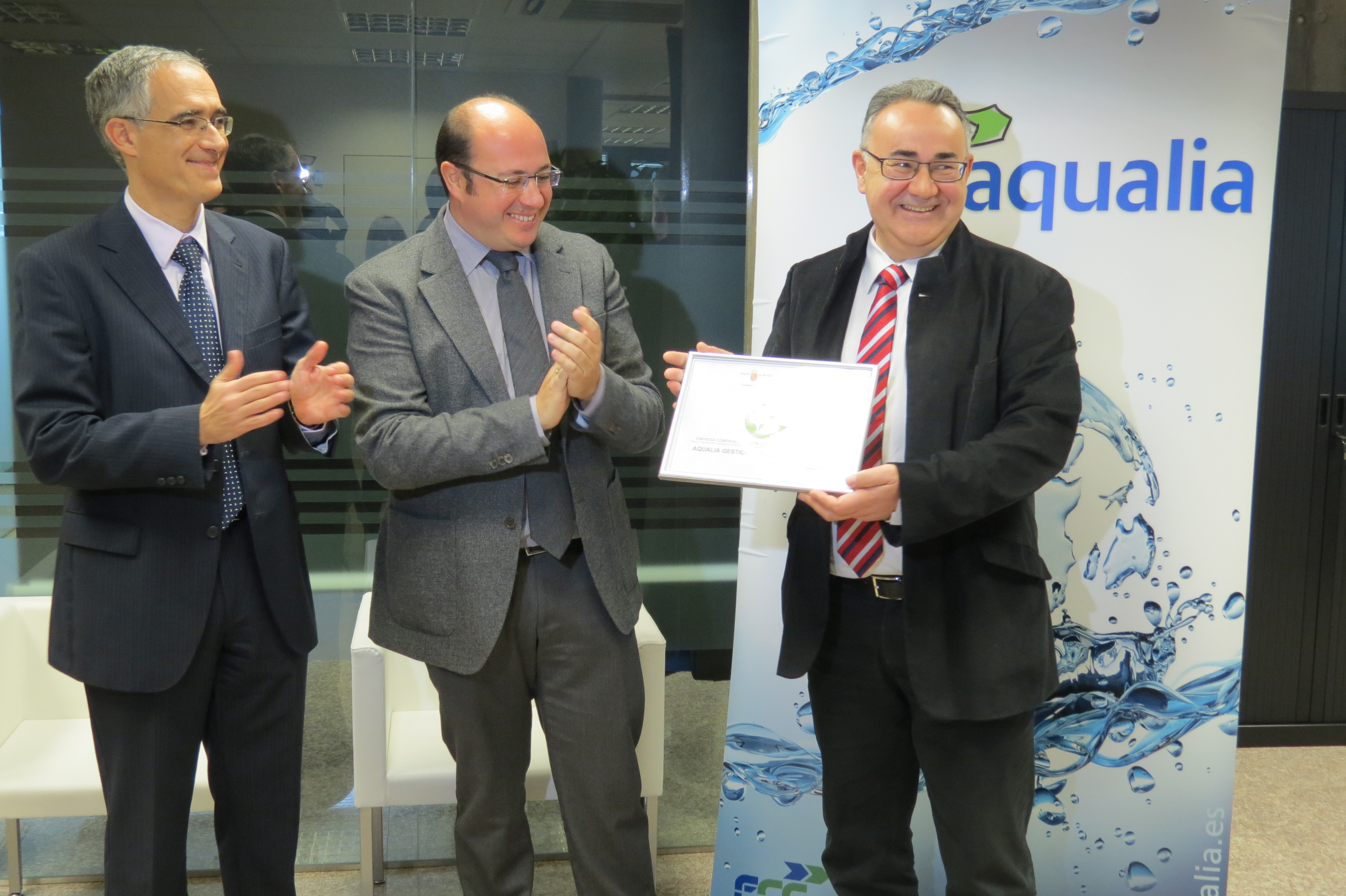 aqualia es la primera empresa de la Región de Murcia en obtener el distintivo “Empresa Comprometida con la Seguridad y Salud Laboral
