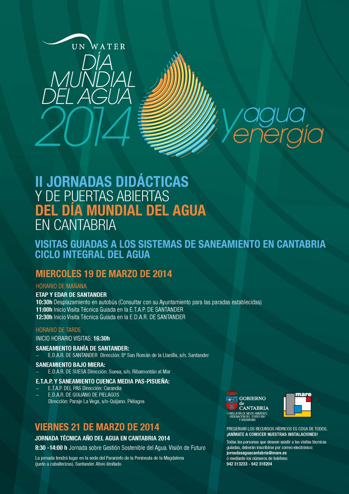 El Excmo. Ayto. de Santander y aqualia participan en las II Jornadas Didácticas y de puertas abiertas del Día Mundial del Agua en Cantabria con la visita guiada a la ETAP de Santander