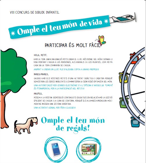 “Llena tu mundo de vida”, nueva edición del Concurso de Dibujo Infantil de aigües de tomoví para los niños de 3º y 4º de Primaria de El Vendrell