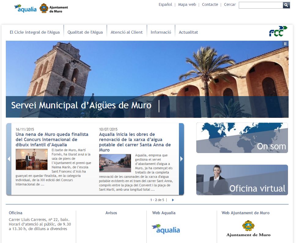 El Servicio Municipal de Aguas de Muro estrena web