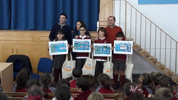 Los cuatro finalistas de Morón en el concurso de dibujo de Aqualia