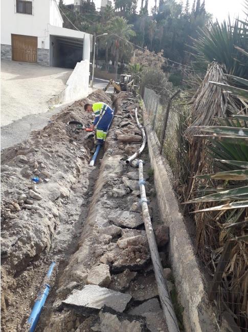 Se aceleran las obras de mejora de tuberías de  agua de Berja para no interferir en las procesiones