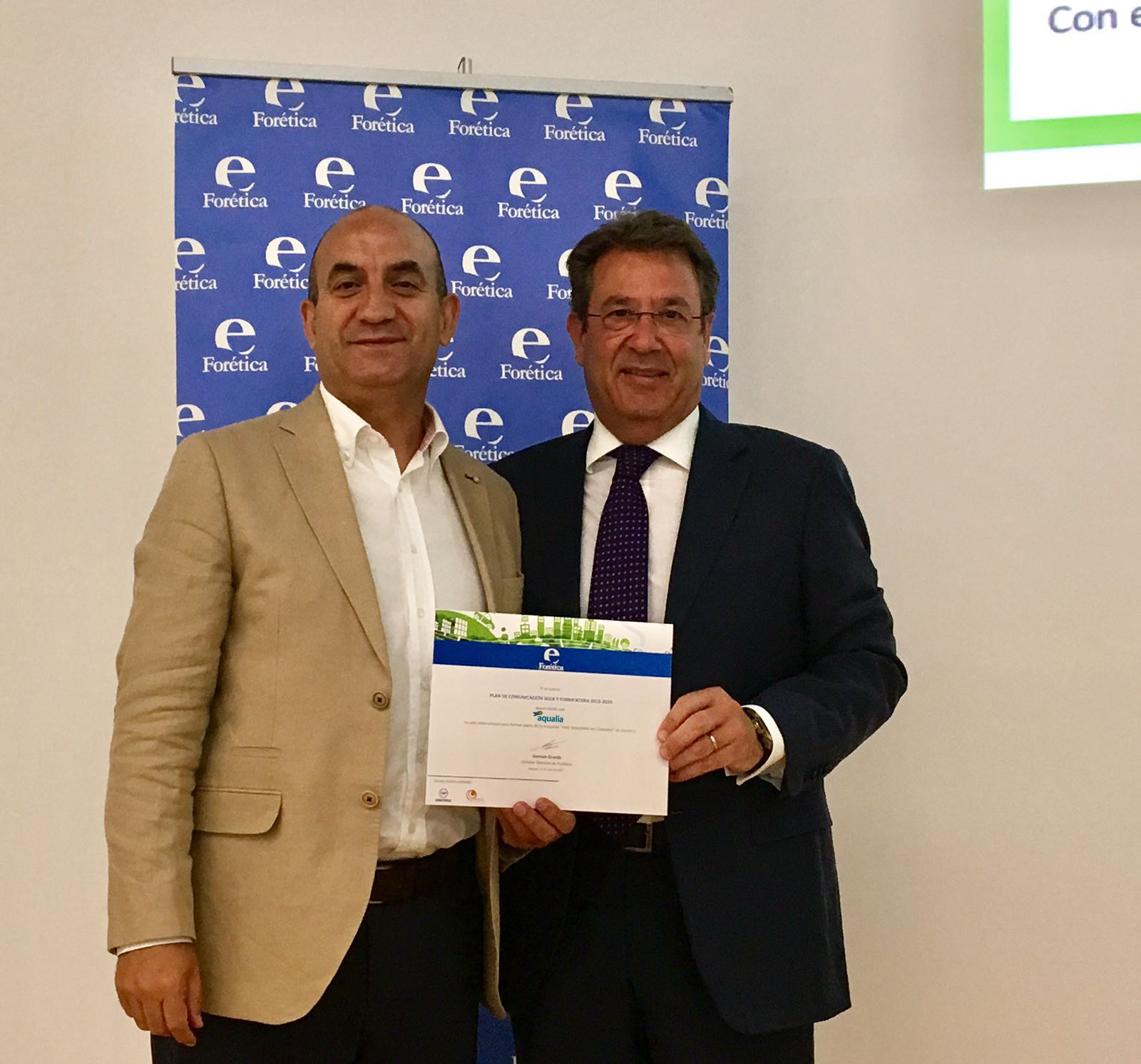 Forética reconoce el beneficio del Plan de Comunicación que Aqualia desarrolla en Ibiza y Formentera en pro de la sostenibilidad