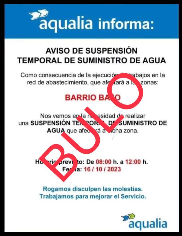 Aqualia desmiente que mañana lunes vaya a producirse un corte programado de agua en el Barrio Bajo de Sanlúcar