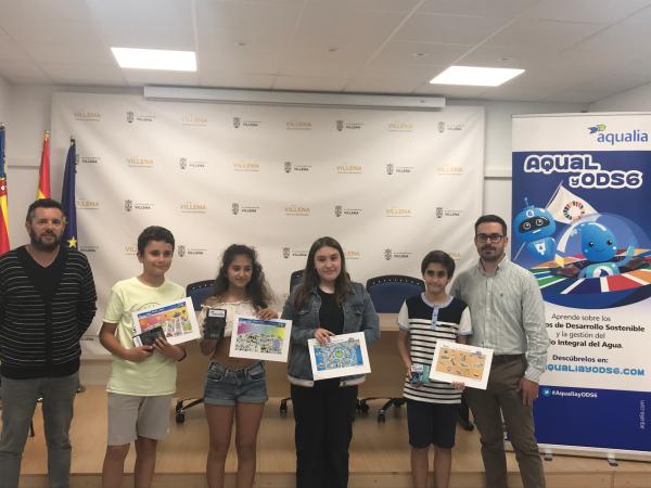 Cuatro escolares de Villena premiados en el Concurso Digital de Dibujo de Aqualia
