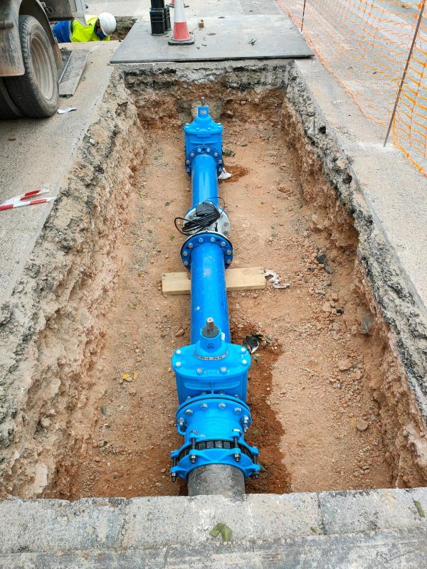 Obras de mejora de la red municipal de agua de Cala de Bou, en Sant Josep de Sa Talaia